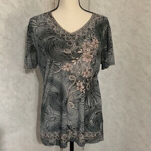 Victoria Floral Lace Trim Women's Top
